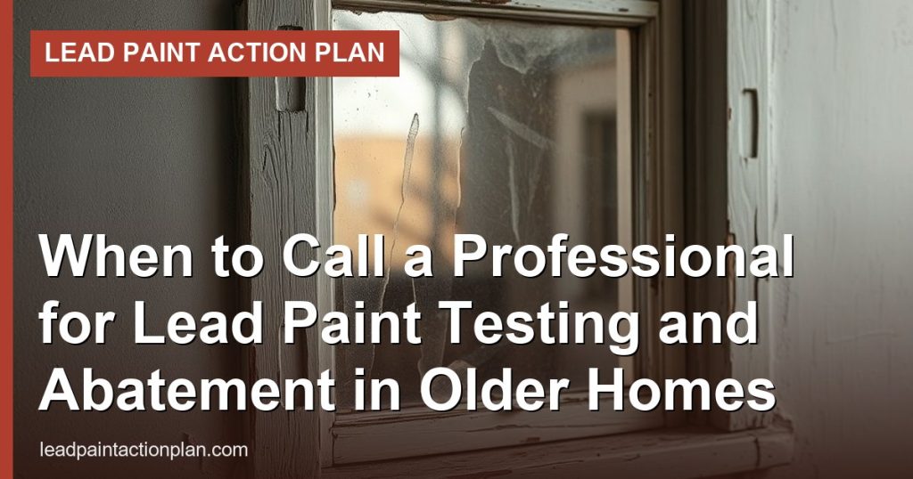 When to Call a Professional for Lead Paint Testing and Abatement in Older Homes