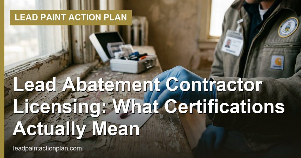 Lead Abatement Contractor Licensing: What Certifications Actually Mean - Lead Paint Action Plan